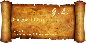 Gergye Lilla névjegykártya